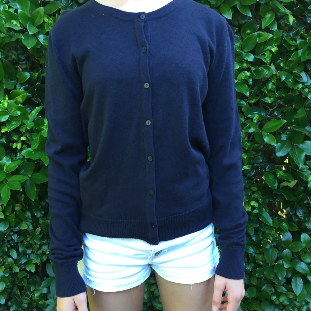 Zara Navy Blue Button Up Cardigan